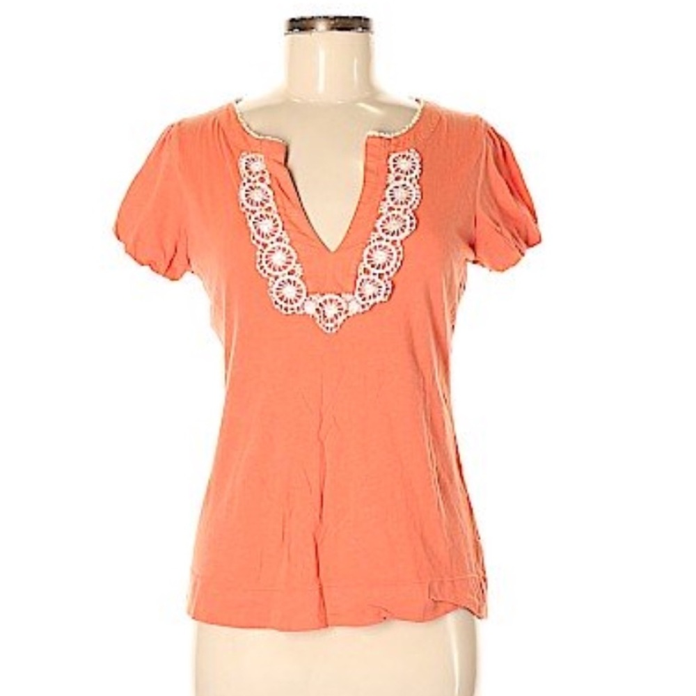 Anthropologie Orange Blouse